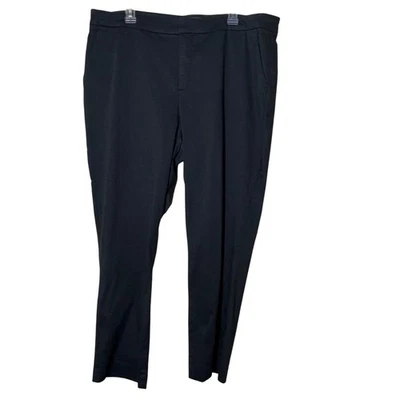 Pantalones de tobillo recto NYDJ Marilyn 18 W negros adelgazantes elevación pliegue elástico W5PM2197 Foto 1 de 4