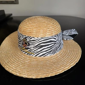 Walt Disney World Kids Minnie Mouse Animal Kingdom 100% Straw Sun Safari Hat - Picture 1 of 10
