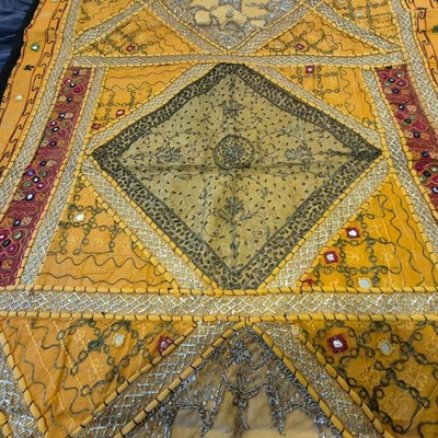 Indian Embroidered Wall Hanging. Also know as Tapestry Or Patchwork Throw. - Image 1 of 4
