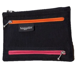 Baggallini Reisepass Geldtasche schwarz Nylon Reißverschlusstaschen RFID Reise unbenutzt EUC - Bild 1 von 7