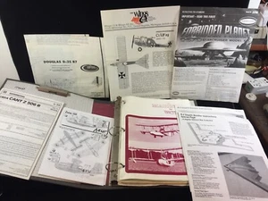 ASSORTED LOT OF VINTAGE AIRPLANE MODEL KITS INSTRUCTIONS IN A BINDER  - Picture 1 of 12