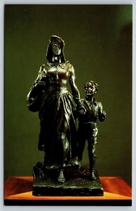 Postkarte Oklahoma Ponca Stadt Pionierin Frau Statue Denkmal von Bryant Baker 7A - Bild 1 von 2