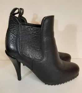 PEDRO GARCIA Justine Ankle Boots Heels EU 38 Chelsea Black Leather US 7.5 - Picture 1 of 13