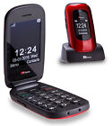 Ttfone Lunar Big Button Simple Easy Big Screen Flip Sim Free Mobile Phone (red)