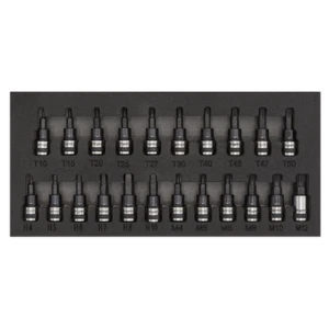 Sealey AK7985 22pc 3/8" Drive TRX-Star*/Hex/Spline Socket Bit Set Black Series - Picture 1 of 3