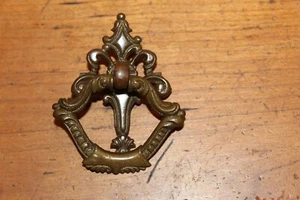 Antique Cast Bronze Drawer Drop Bail Pull Aged Patina Q-73 - Picture 1 of 6