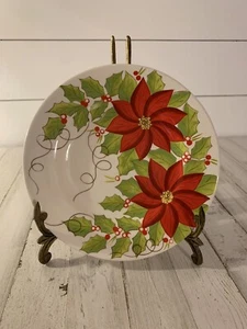 Poinsettia Salad/Dessert 8.5” Plate Pier 1 - Picture 1 of 2