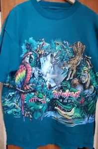 Vintage 90s 1997 Rainforest Cafe Animal Wildlife All Over Print TEE Never Worn XL! - Bild 1 von 5
