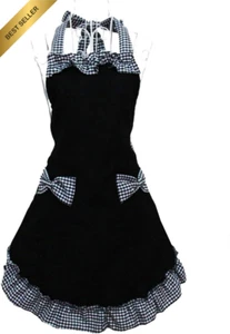 Cute Retro Lovely Vintage Lady'S Kitchen Fashion Flirty Women Aprons with Pocket - Picture 1 of 12