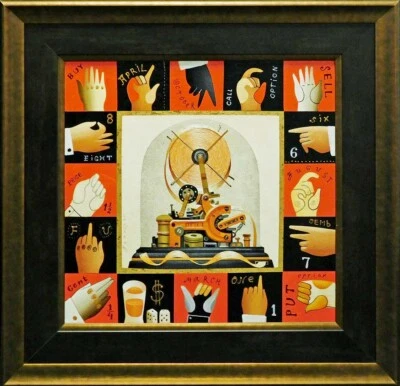 Anton Arkhipov "Ticker"" Original sobre Lienzo Firmado a Mano Personalizado Enmarcado Foto 1 de 4