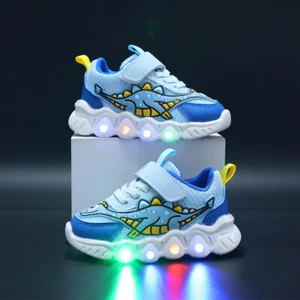 Kids Girls Boys LED Shoes Dinosaurs  Flashing Light Up Toddler shoes Sneakers  - Picture 1 of 7