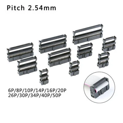 10 PACK- 6/8/10/12/14-50Pin IDC Socket Plug Ribbon Cable Connector 2.54mm Pitch - Image 1 of 4
