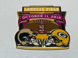 Green Bay Packers vs LA St Louis Rams Game Day Hat Pin October 11 2015 10/11/15 - Picture 1 of 2
