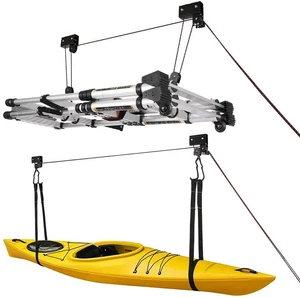 2 PACK Bike Kayak Canoe Lift Ceiling Hoist Storage Garage Hanger Pulley System - Picture 1 of 11