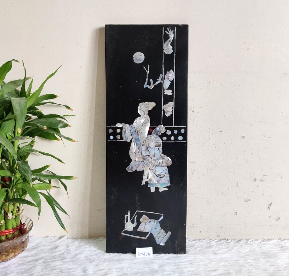 Антикварная настенная инкрустация перламутром японских художников Shibayama WN274 - Изображение 1 из 4