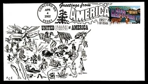 MayfairStamps US FDC 2002 New Hampshire Greetings from America Frank Ellis First - Picture 1 of 2