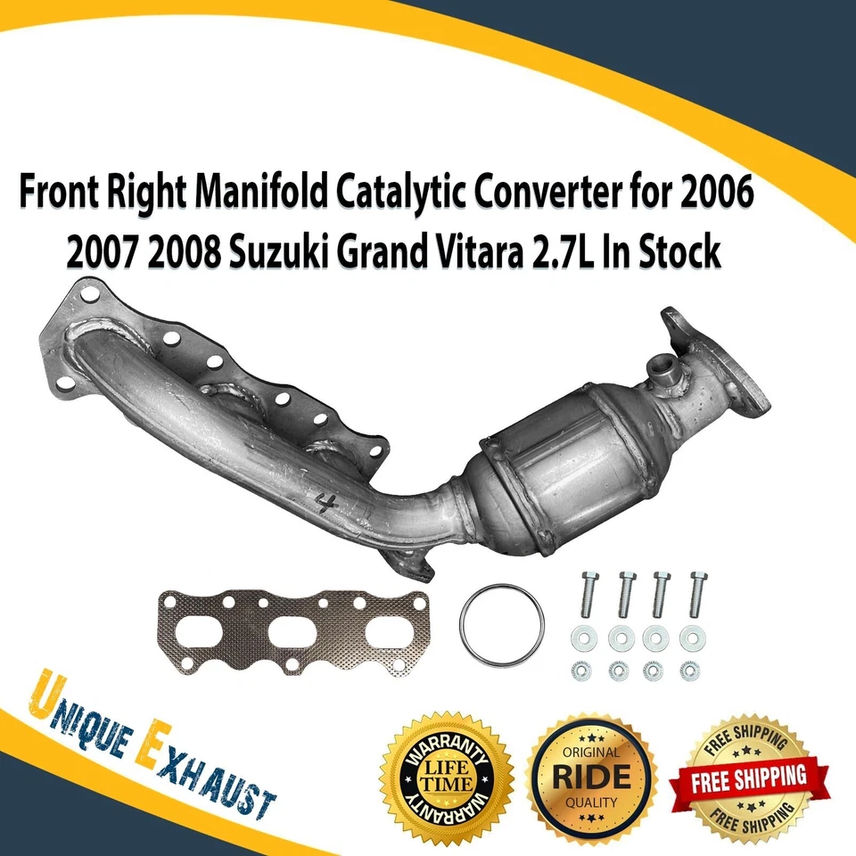 Coletor catalítico dianteiro direito conversor para 2006-2008 Suzuki Grand Vitara 2.7L - Imagem 1 de 4