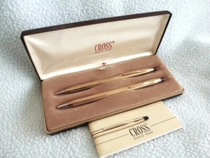 Vintage 1/20 10kt Gold Cross Classic Century Ball Point Pen & Pencil with Case - Picture 1 of 10