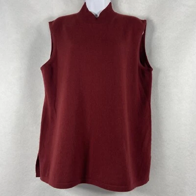 Suéter Chico’s Etiqueta Negra Mujer’s XL Rojo Cuello Tortuga Tanque 100% Cachemira Nuevo Foto 1 de 4