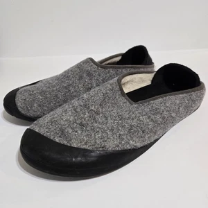 Mahabis Classic Gray Felted Wool Slippers 44 Mens 10.5 Slip On Clogs Rubber Sole - Picture 1 of 6
