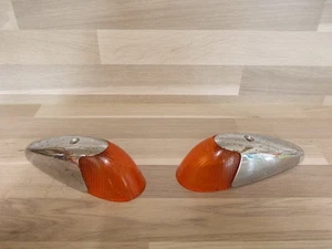 2 X Blinkerglas schmall + Kappen VW Käfer Oldtimer Scheunenfund Originalteil - Bild 1 von 4