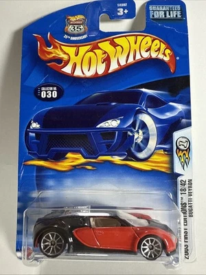 2003 Hot Wheels FIRST EDITIONS #030 black/red BUGATTI VEYRON 10sp 35th anniv J7 - Image 1 of 3