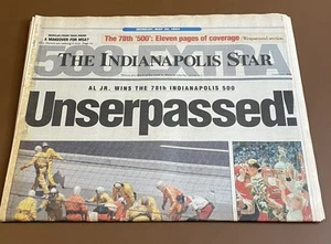 Indianapolis 500 Star Newspaper 1994 Little Al Unser Jr UNSERPASSED Race Wrap Up - Picture 1 of 5