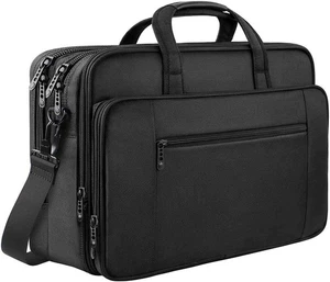 Mancro Large Laptop Shoulder Expandable Messenger Briefcase Bag - 17 Inch. Black - Picture 1 of 9