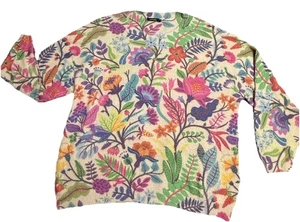 Luxveer Women’s Long Sleeve Floral Top Soft Colorful Size XL Runs Large - Picture 1 of 12