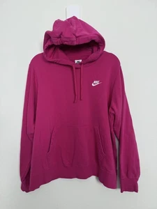 Nike Club Fleece Hoodie Womens XL 0X Pink Pullover  Sweatshirt DV5092-615 - Picture 1 of 8