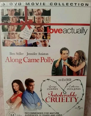 Love Actually  Along Came Polly Intolerable Cruelty DVD Gift Set Region 2/4 New - image 1 of 4