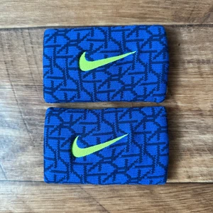 Nike Dri-Fit Stealth Doublewide Wristbands Adult Blue - Picture 1 of 3