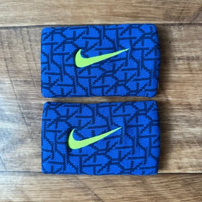 Nike Dri-Fit Stealth Doublewide Wristbands Adult Blue - Image 1 of 3