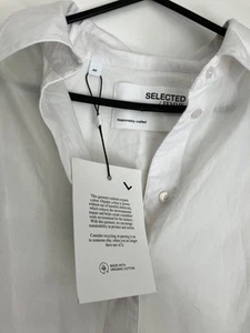 Ladies Lovely Selected Femme White Oversized White Shirt Size 40 - 18/20/22 BNWT - Picture 1 of 6