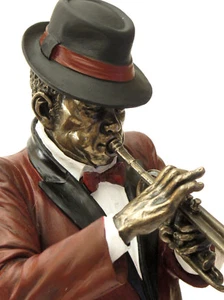Jazz Musicien Trompettes Figurine Sculpture Trompettiste Le Monde Du Jazz 20045B - Picture 1 of 7