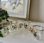 Vintage Shot Liqueur Glasses Fruit Designs 1950/60’s Set Of 6 Made In France 