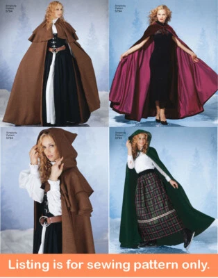 SEWING PATTERN Womens Costume Cloak Cape Hood Medieval Renaissance Cosplay 5794 - Image 1 of 3
