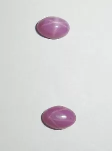 Opaque Star Ruby Oval 6x4 mm Cabochon 6 Rayed Lab-created Stone 2 piece Lot - Picture 1 of 12