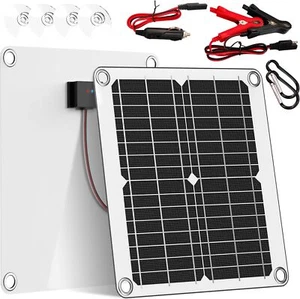 Waterproof 20W/10W 12V Solar Panel Kit for Car / Boat / Marine / RV / Trailer - Picture 1 of 6