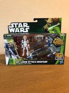 501st Legion Attack Dropship STAR WARS The Clone Wars w Clone Pilot figure 3.75" - Picture 1 of 2