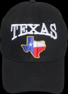 Don't Mess With Texas State Flag Map BLACK Embroidered Baseball Cap Hat - Picture 1 of 1