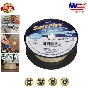 Craft with Confidence: Soft Touch 0.14mm Beading Wire - 100' Stainless Steel - Picture 1 of 10