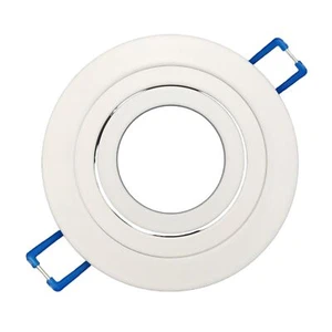 Portafaretto Tondo Bianco Orientabile incasso cartongesso per Faretti led GU10 c - Foto 1 di 4