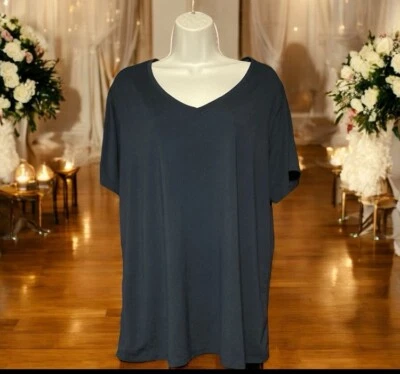 Women Athletic Works Navy Blue Polyester Blend Short Sleeve Shirt Sz XXL - Image 1 of 4