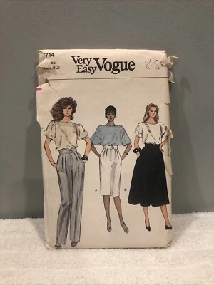 Vogue 8714 Sewing Pattern Size 8-10 Very Easy Misses Skirt Pants Uncut - Image 1 of 4