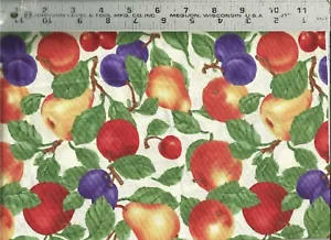 Northcott ~ Cherries Peach Pear Plum Apple ~ 100% Cotton Quilt Fabric Remnant - Picture 1 of 1