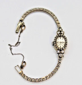 Vintage Damen Hamilton Diamant Uhr 14k Gold läuft super! - Bild 1 von 7