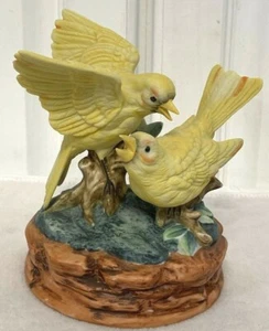 Vintage Ceramic Yellow Canaries Figurines Made in Japan - Picture 1 of 10