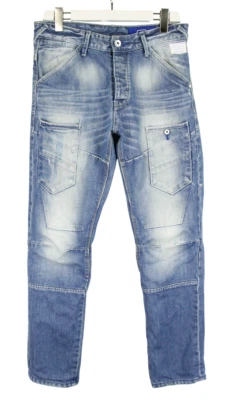 Pantalones de mezclilla para hombre JACK & JONES W31/L32 ajuste regular botón mosca bigotes desteñidos azul Foto 1 de 4