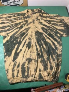 Vtg Green Bay Packers Shirt Elastic Waistband L Tie Dye NFL Majestic Large - Picture 1 of 6